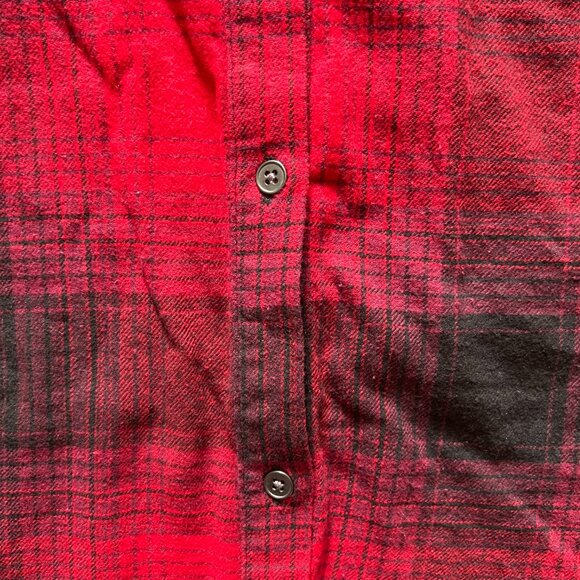 Madison Grey Women Red Plaid Button Down Collared Flannel Shirt, Size L - NWT - Picture 3 of 11